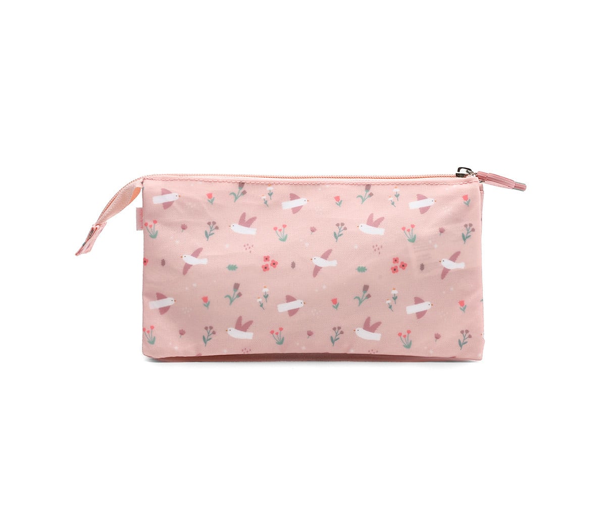 Estuche 3 Compartimentos Blossom Birds Personalizable