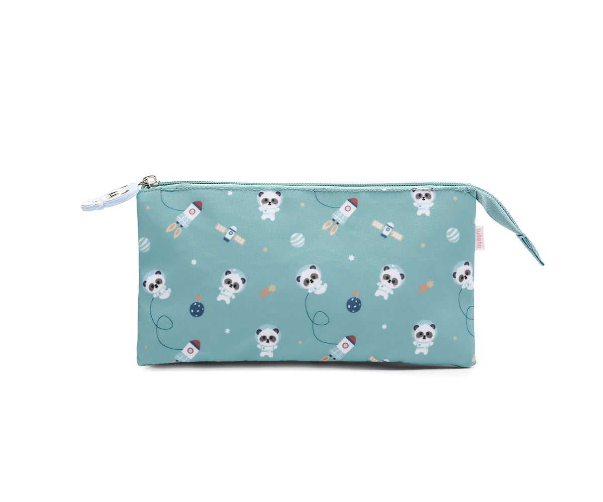 Estuche 3 Compartimentos Pandas in Space Personalizable