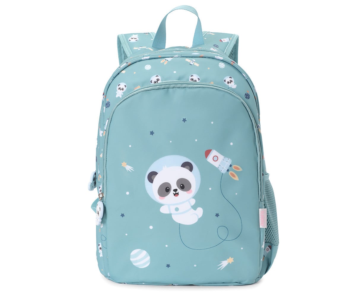 Mochila média Personalizável Pandas In Space