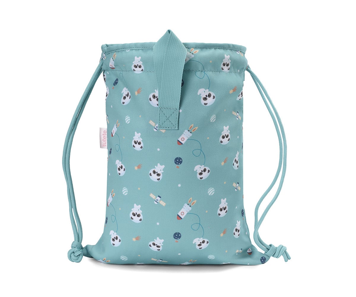Sacca-Zaino Tela Tutete Pandas in Space Personalizzabile