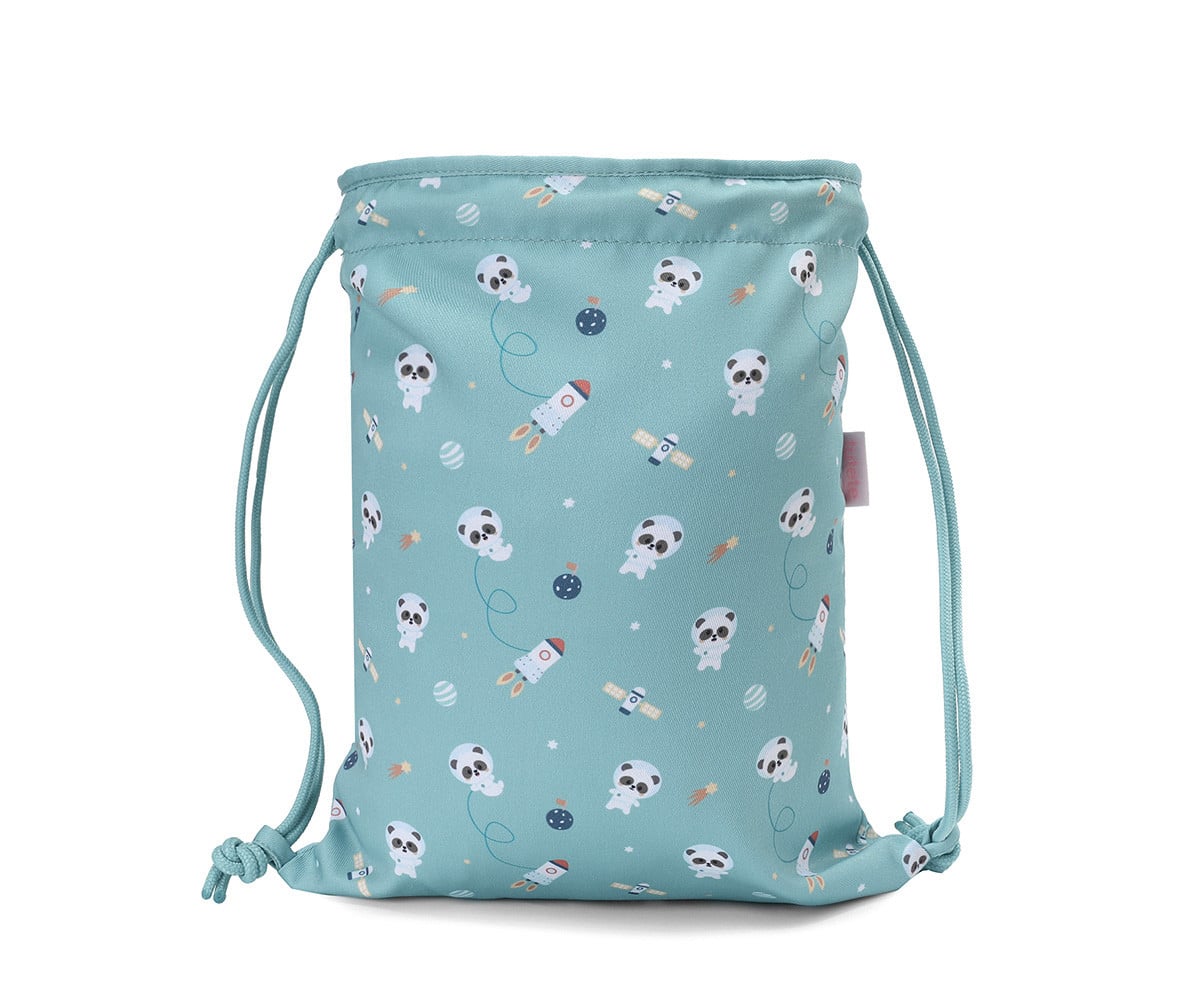 Sacca-Zaino Tela Tutete Pandas in Space Personalizzabile