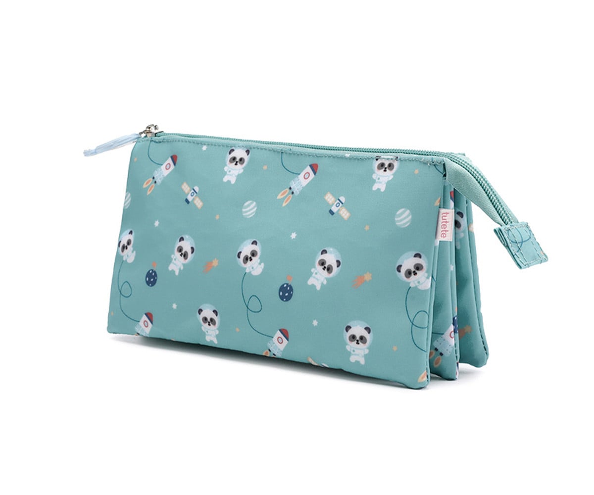 Estuche 3 Compartimentos Pandas in Space Personalizable