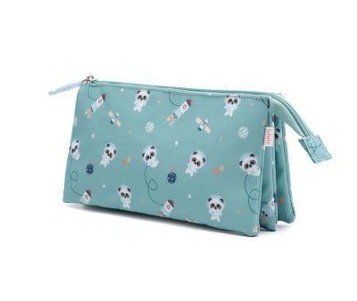 Estuche 3 Compartimentos Pandas in Space Personalizable