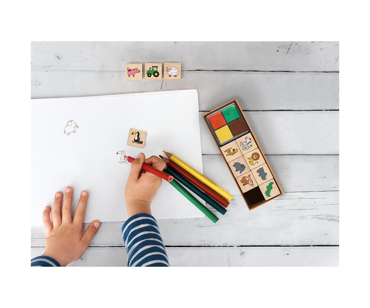 Wooden Animal Farm Stamps