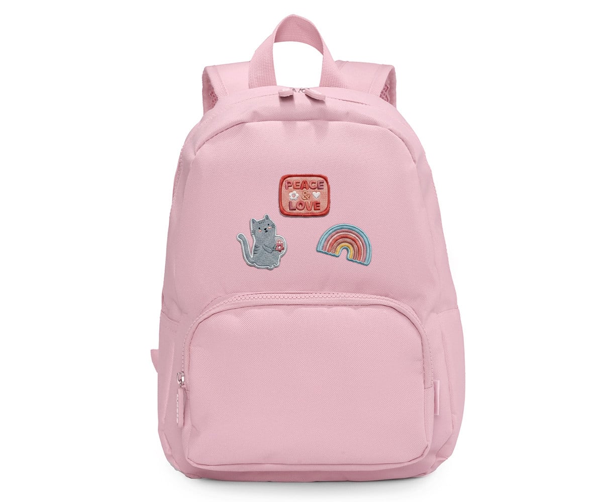 Mochila Solid Color Pink + 6 Adesivos Autocolantes Fantasy