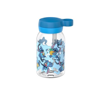 Botella de Plástico con Pajita Campus 450ml Stitch