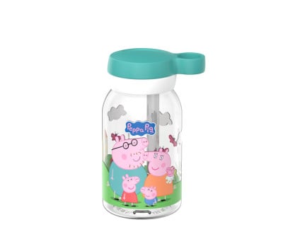 Botella de Plástico con Pajita Campus 450ml Peppa Pig