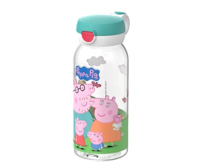 Botella Plástico con Tapón Abatible Campus 600ml Peppa Pig