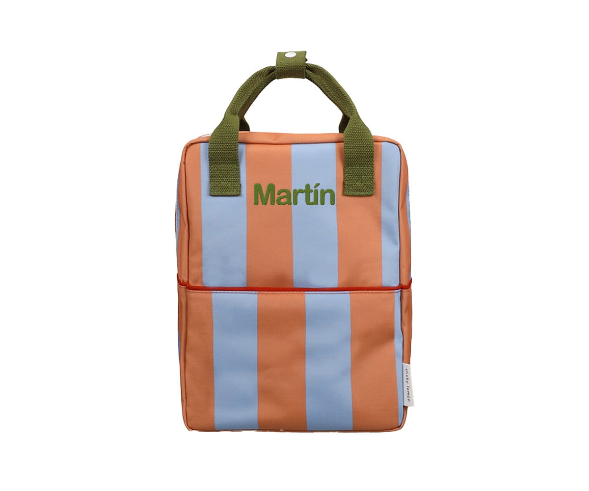 Sac à Dos Primaire Personnalisable Stripes Cloud Blue + Maple Whirl