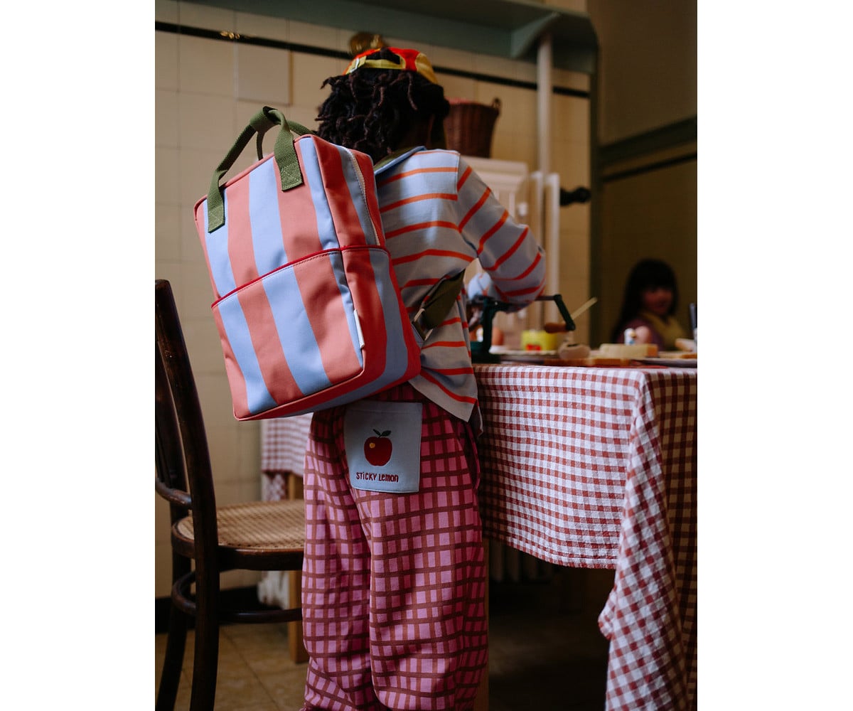 Sac à Dos Primaire Personnalisable Stripes Cloud Blue + Maple Whirl