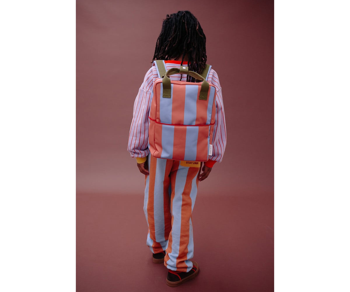 Sac à Dos Primaire Personnalisable Stripes Cloud Blue + Maple Whirl