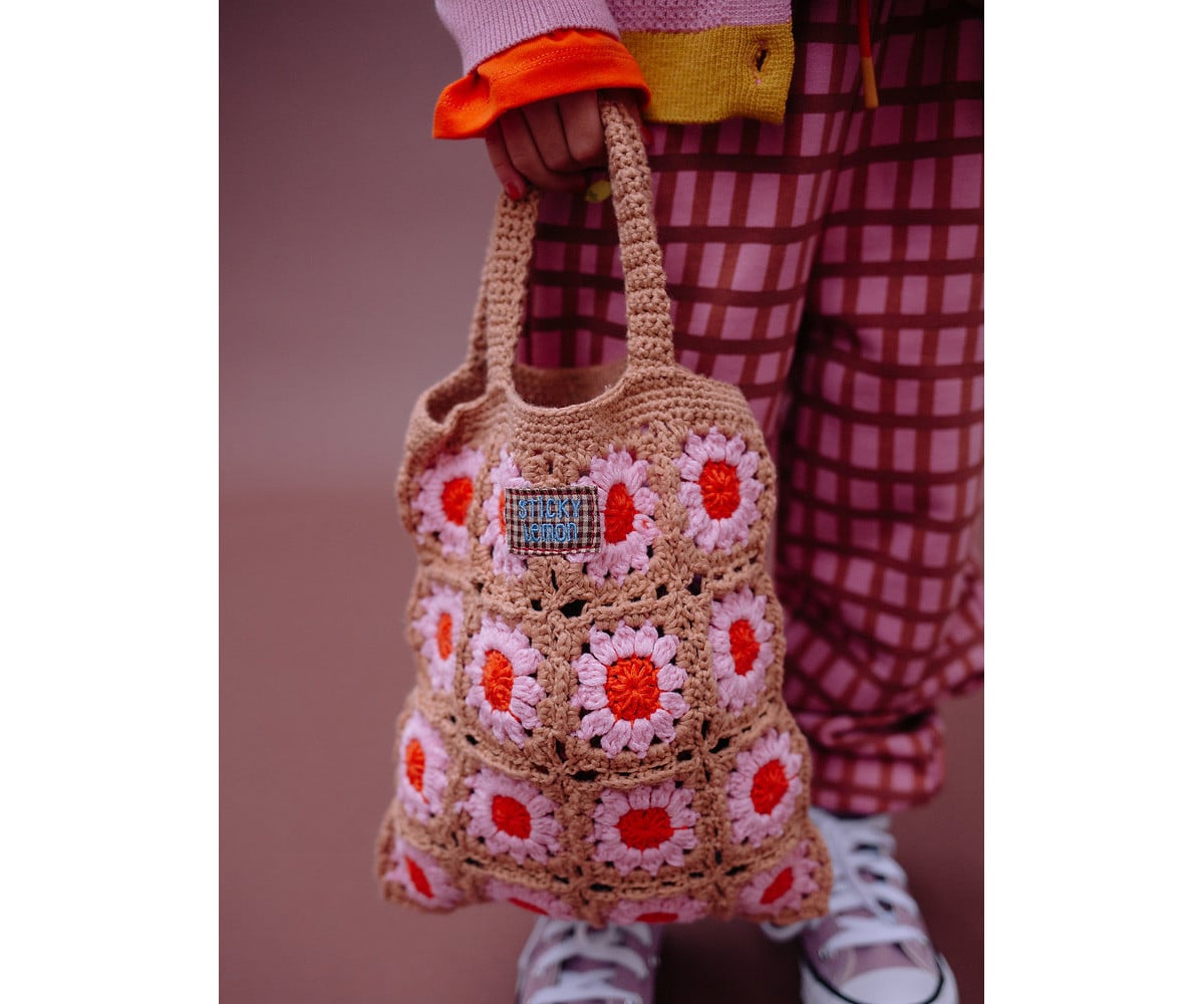Sac en Crochet Lemon Tree Flower Campfire Orange