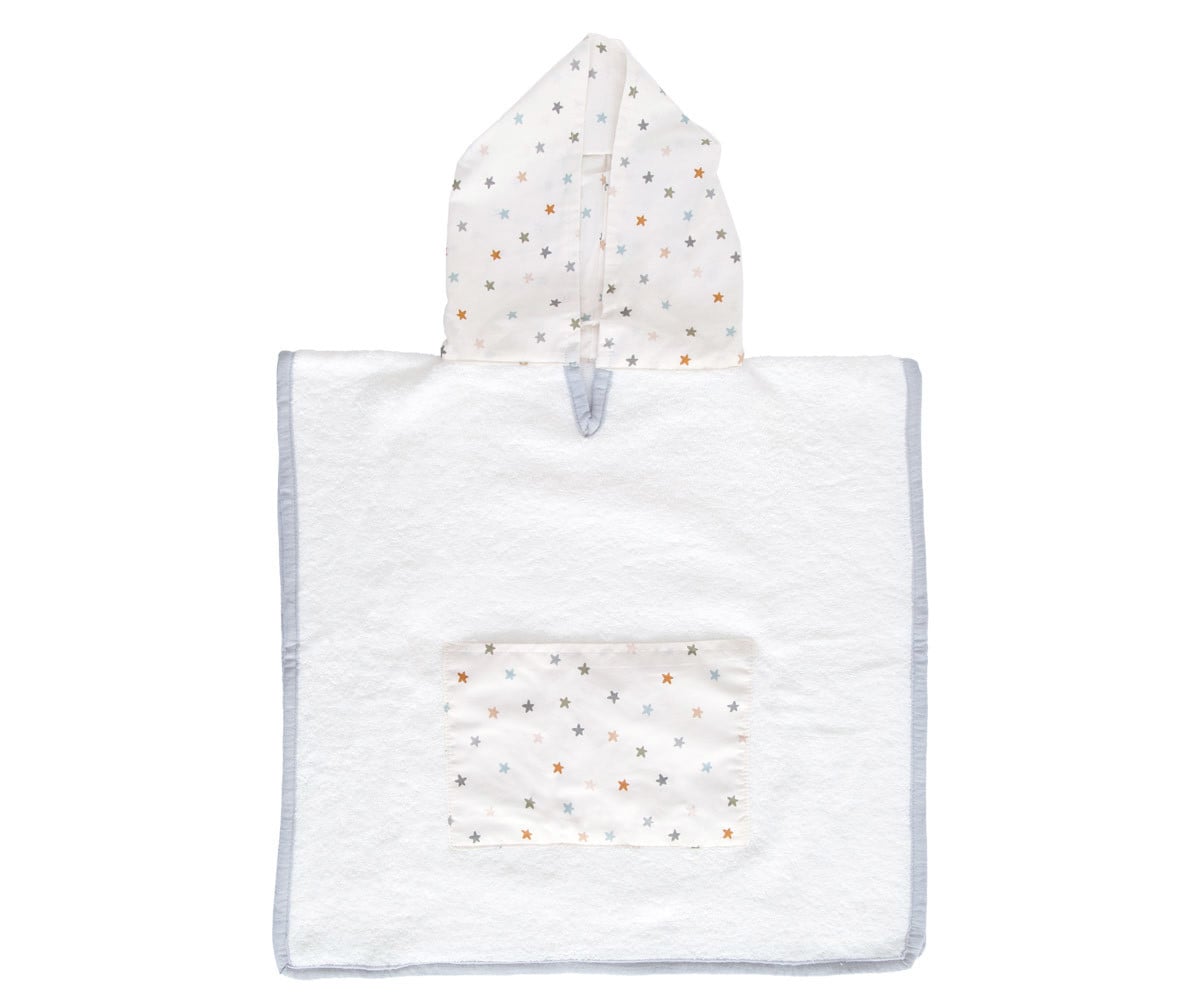 Poncho Little Stars Blue Personalizable