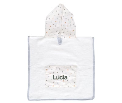 Poncho Little Stars Blue Personalizable