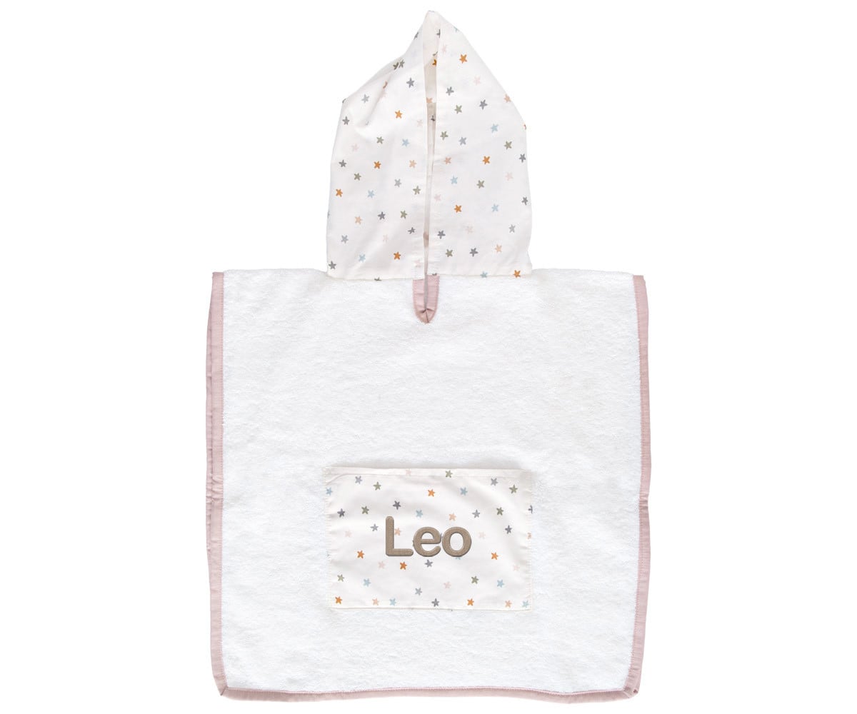 Poncho Personalizzabile Little Stars Pink