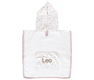 Poncho Personalizzabile Little Stars Pink