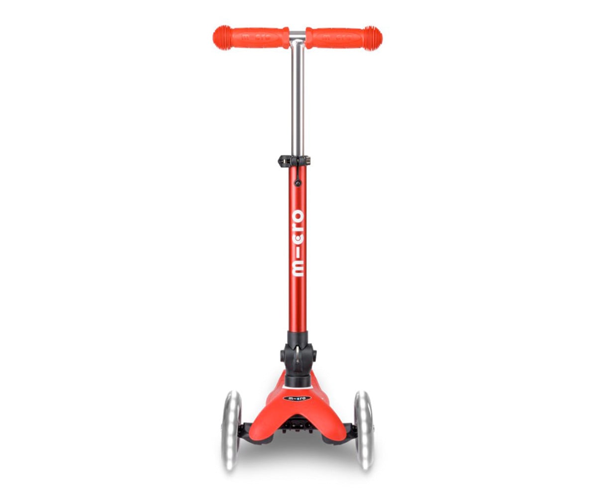 Patinete Plegable Mini Micro Deluxe Rojo Luces LED