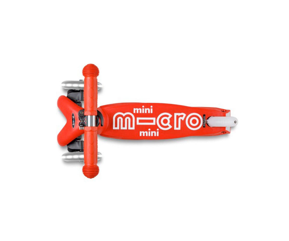 Patinete Plegable Mini Micro Deluxe Rojo Luces LED