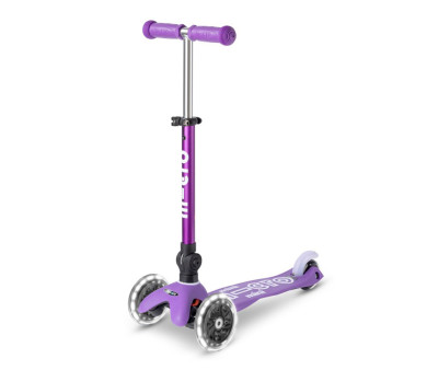 Patinete Plegable Mini Micro Deluxe Lila Luces LED
