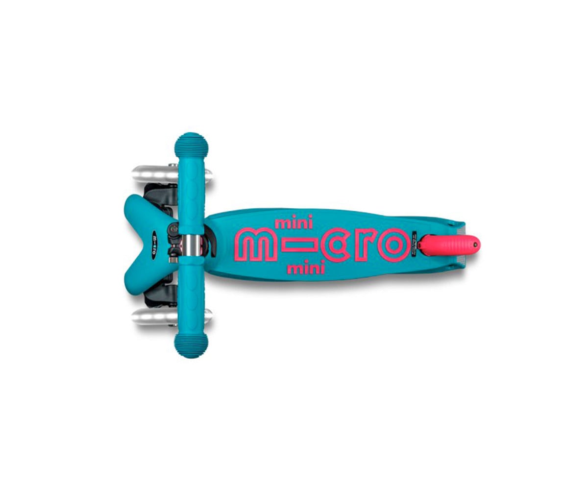 Patinete Plegable Mini Micro Deluxe Neon Aqua/Fucsia Luces LED