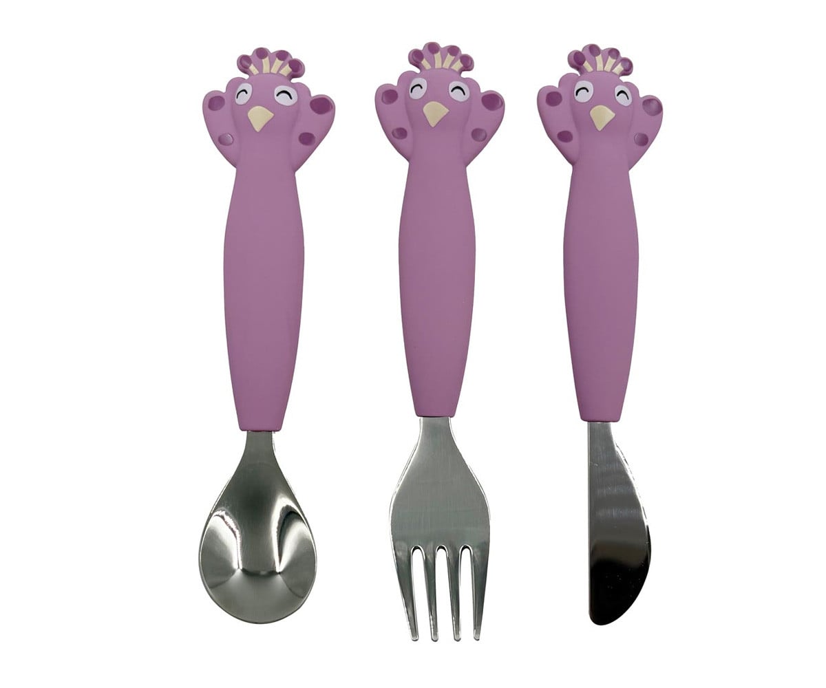 Ensemble de 3 Couverts en Silicone Mrs. Peacock
