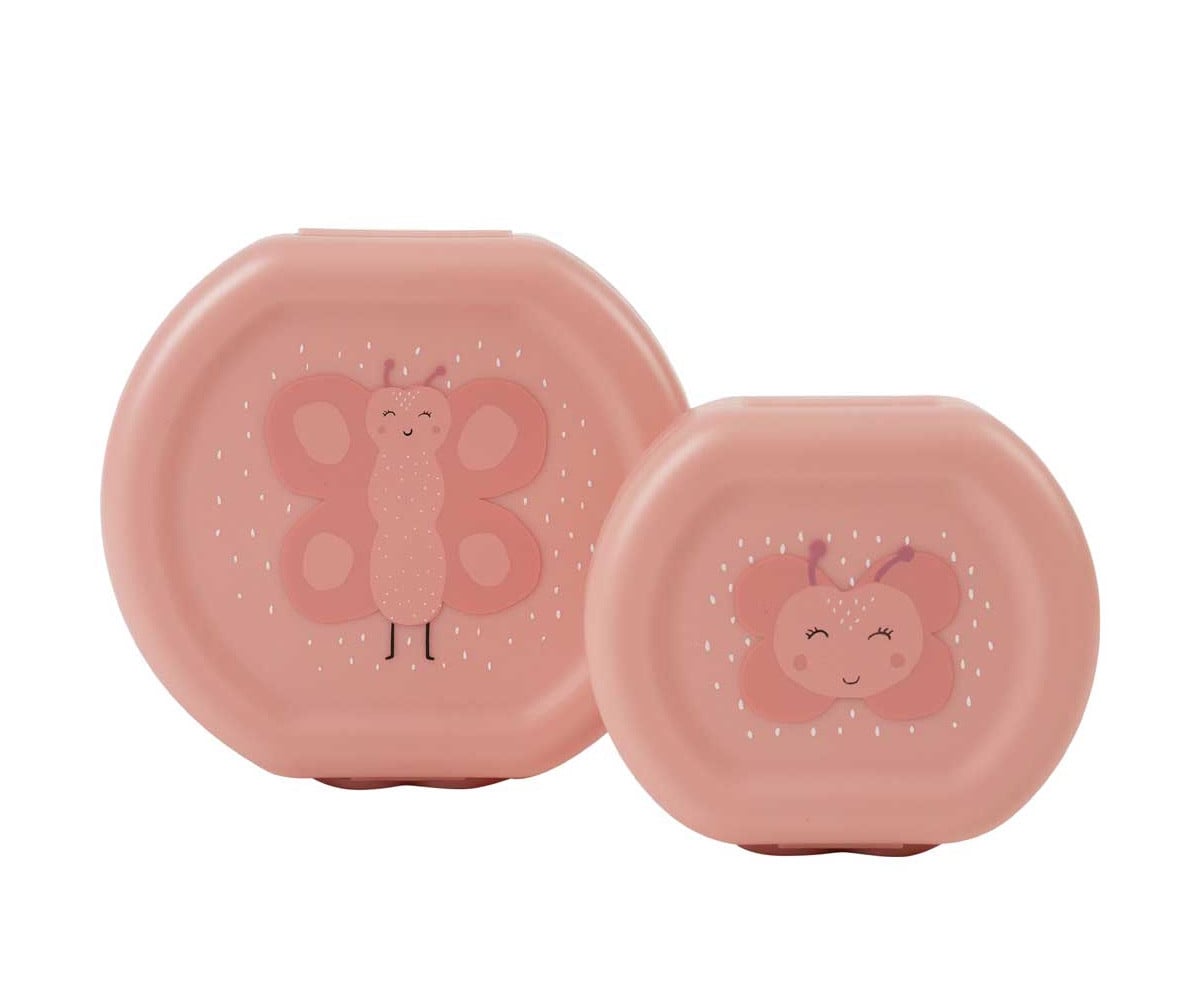 2 Boîtes à Goûter avec Clip Mrs. Butterfly