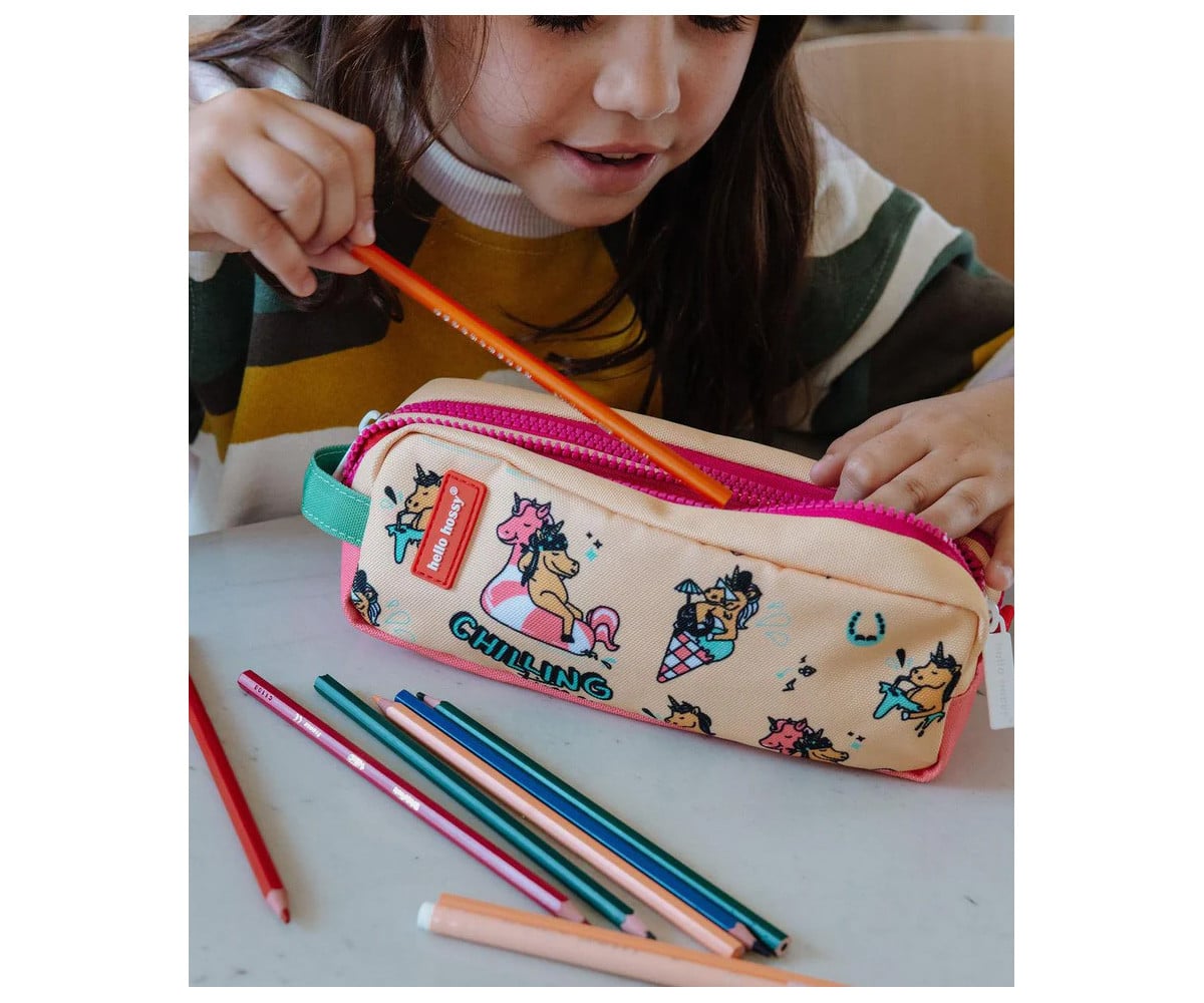 Trousse Double Compartiment Unicorn Personnalisable