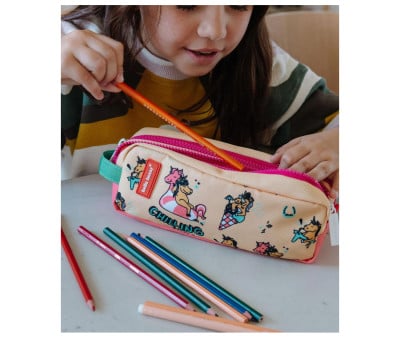 Trousse Double Compartiment Unicorn Personnalisable