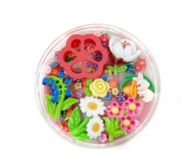 Plasticina sensorial do jardim de flores 