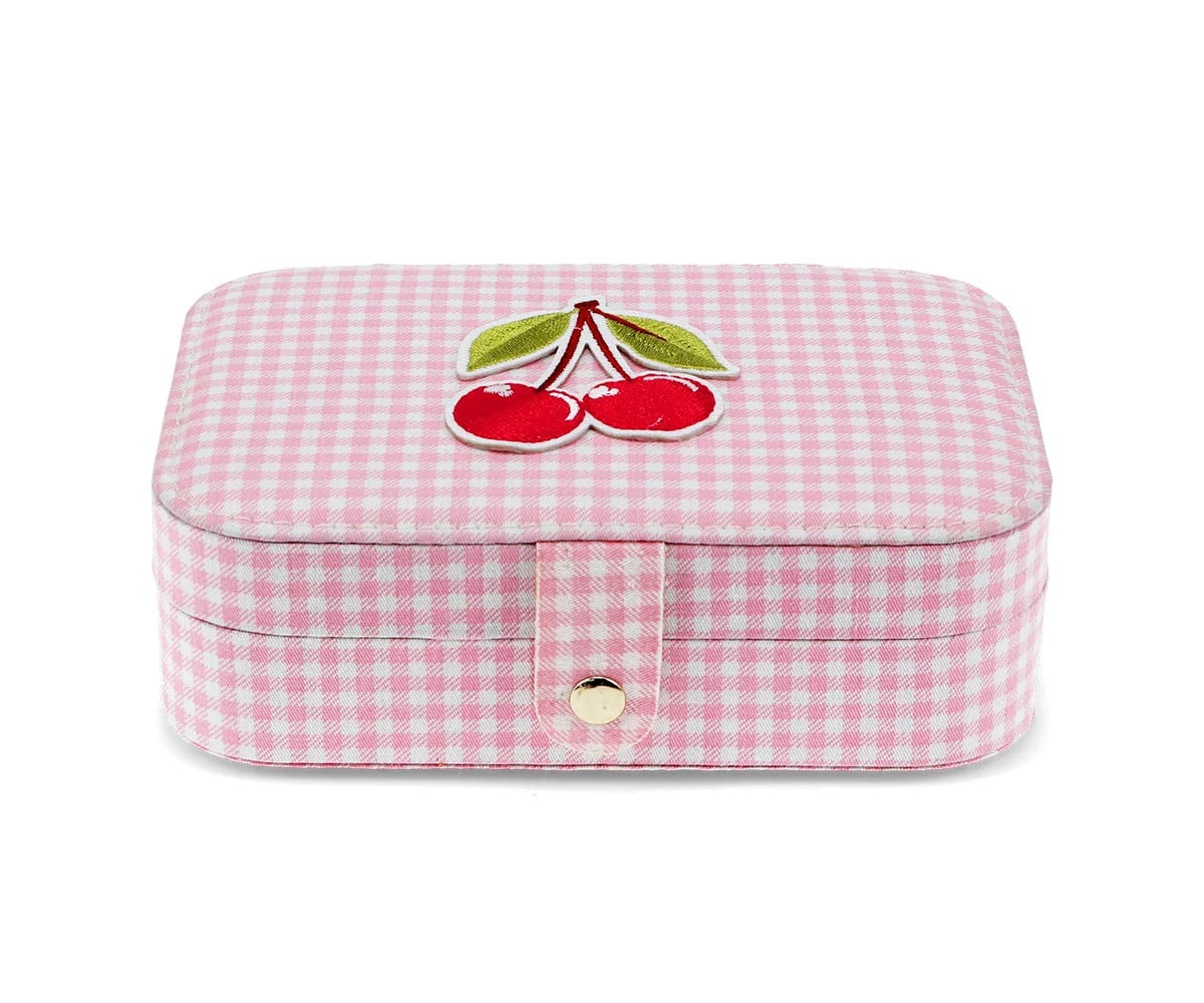 Joyero Pink Gingham Cherry