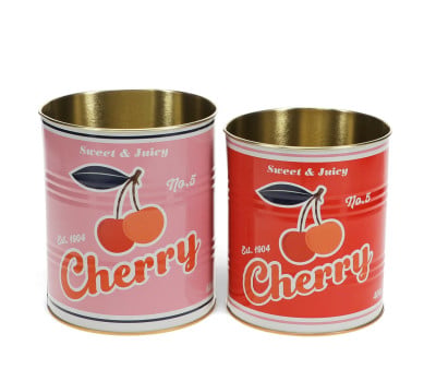 2 Recipienti in Metallo Medium Cherry