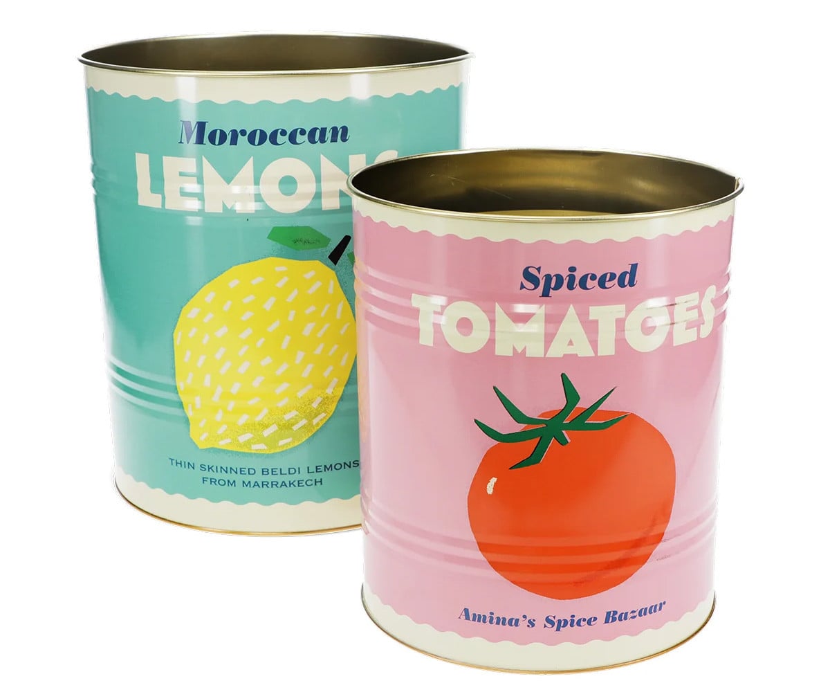 2 caixas de armazenamento metal XL Lemon & Tomato