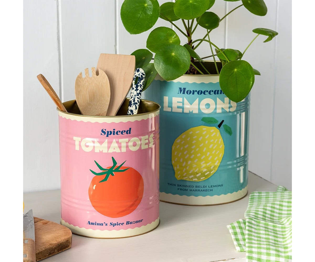 2 caixas de armazenamento metal XL Lemon & Tomato