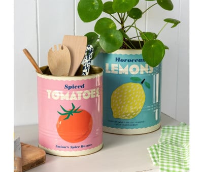 2 caixas de armazenamento metal XL Lemon & Tomato