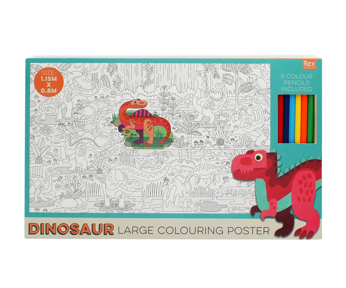 Poster da Colorare Baby Dinos con Matite