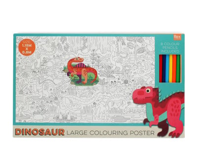 Poster da Colorare Baby Dinos con Matite