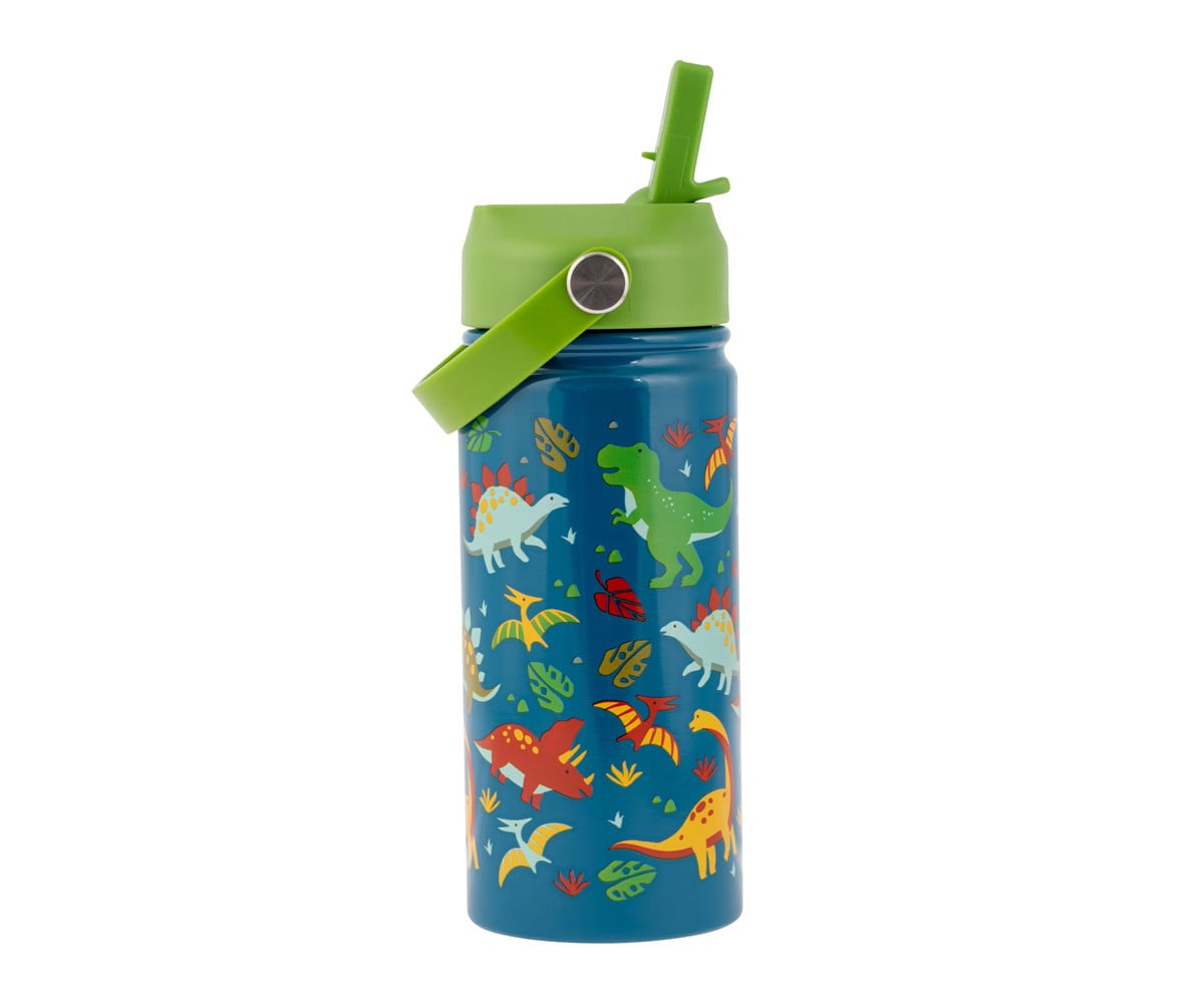 Thermo Bottle with Handle and Straw Dino