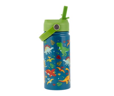Thermo Bottle with Handle and Straw Dino