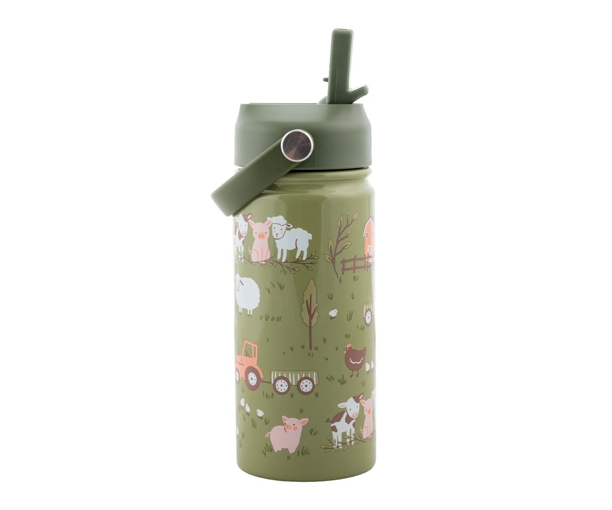 Thermal Flask with Handle and Straw Farm