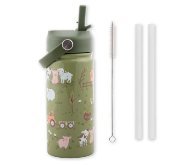 Thermal Flask with Handle and Straw Farm
