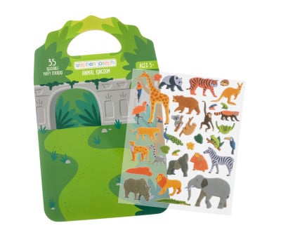 Livro de adesivos de gel reutilizável Zoo 