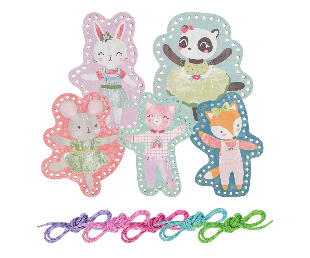 Set de Tarjetas de Enhebrado Lacing Cards Fancy Friends