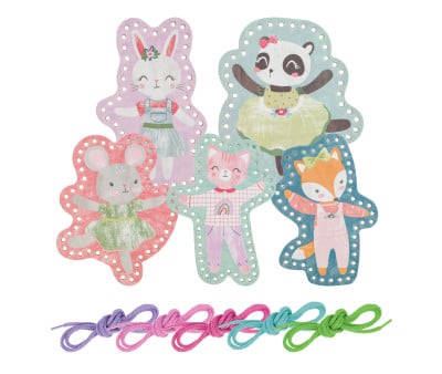 Set de Tarjetas de Enhebrado Lacing Cards Fancy Friends