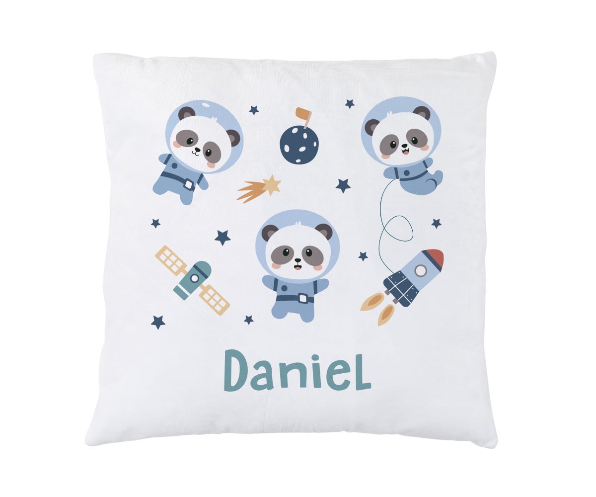 Almofada personalizada Pandas in Space