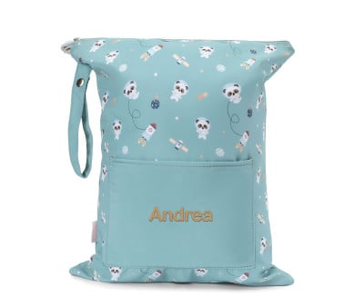 Borsa Impermeabile Grande Tutete Pandas in Space Personalizzabile