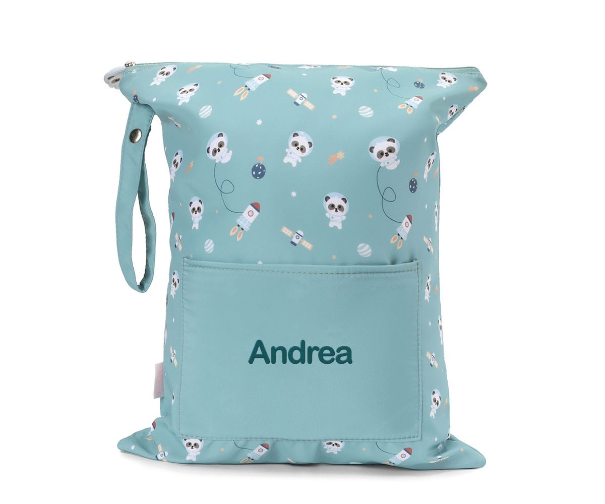 Borsa Impermeabile Grande Tutete Pandas in Space Personalizzabile