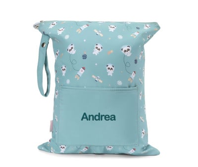 Borsa Impermeabile Grande Tutete Pandas in Space Personalizzabile