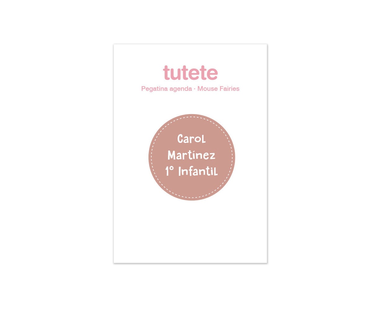 Pequeña Agenda Guardería Personalizable Mouse Fairies