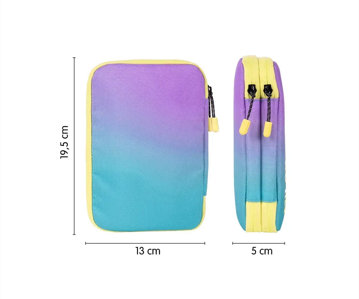 Estuche Plumier 2 Pisos con Material Escolar Sunset Turquesa