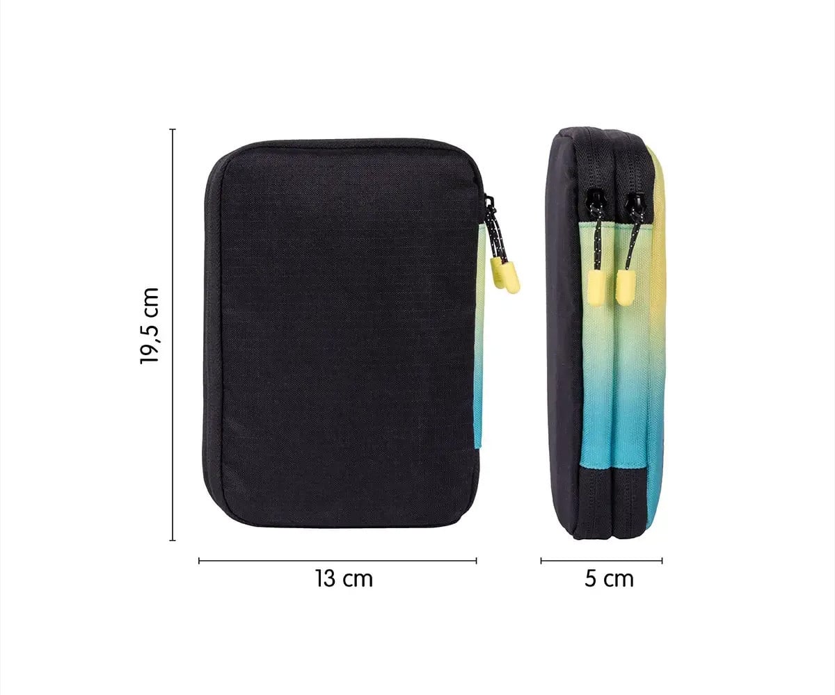 Estuche Plumier 2 Pisos con Material Escolar Sunset Negro